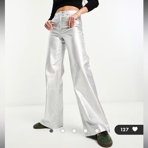 NWT silver pants (stretch) size 4